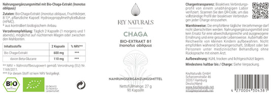 Bio Chaga Extrakt in Kapseln
