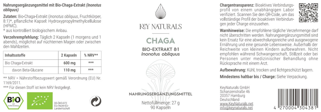 Bio Chaga Extrakt in Kapseln