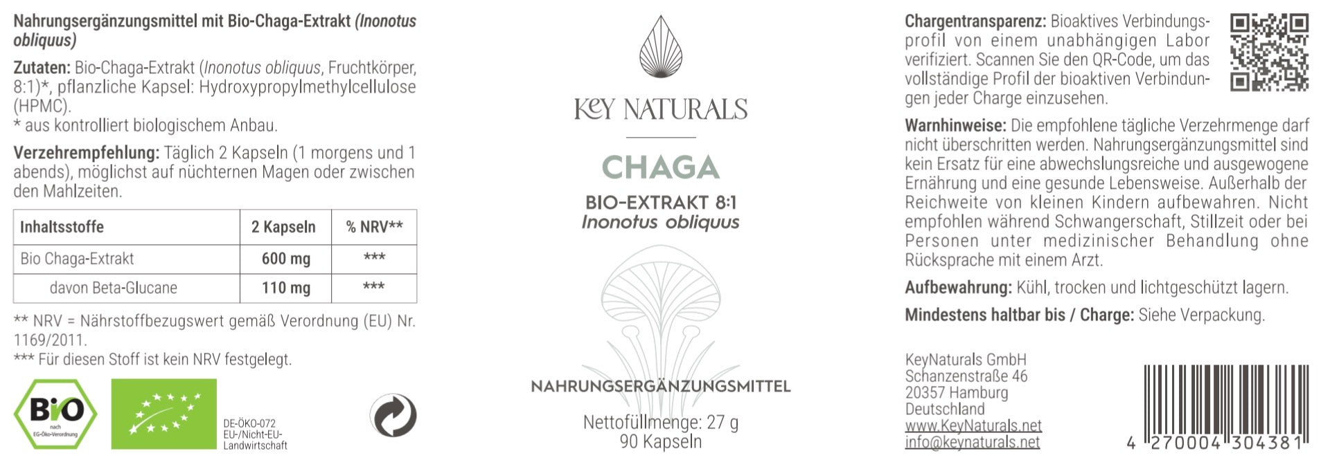 Bio Chaga Extrakt in Kapseln
