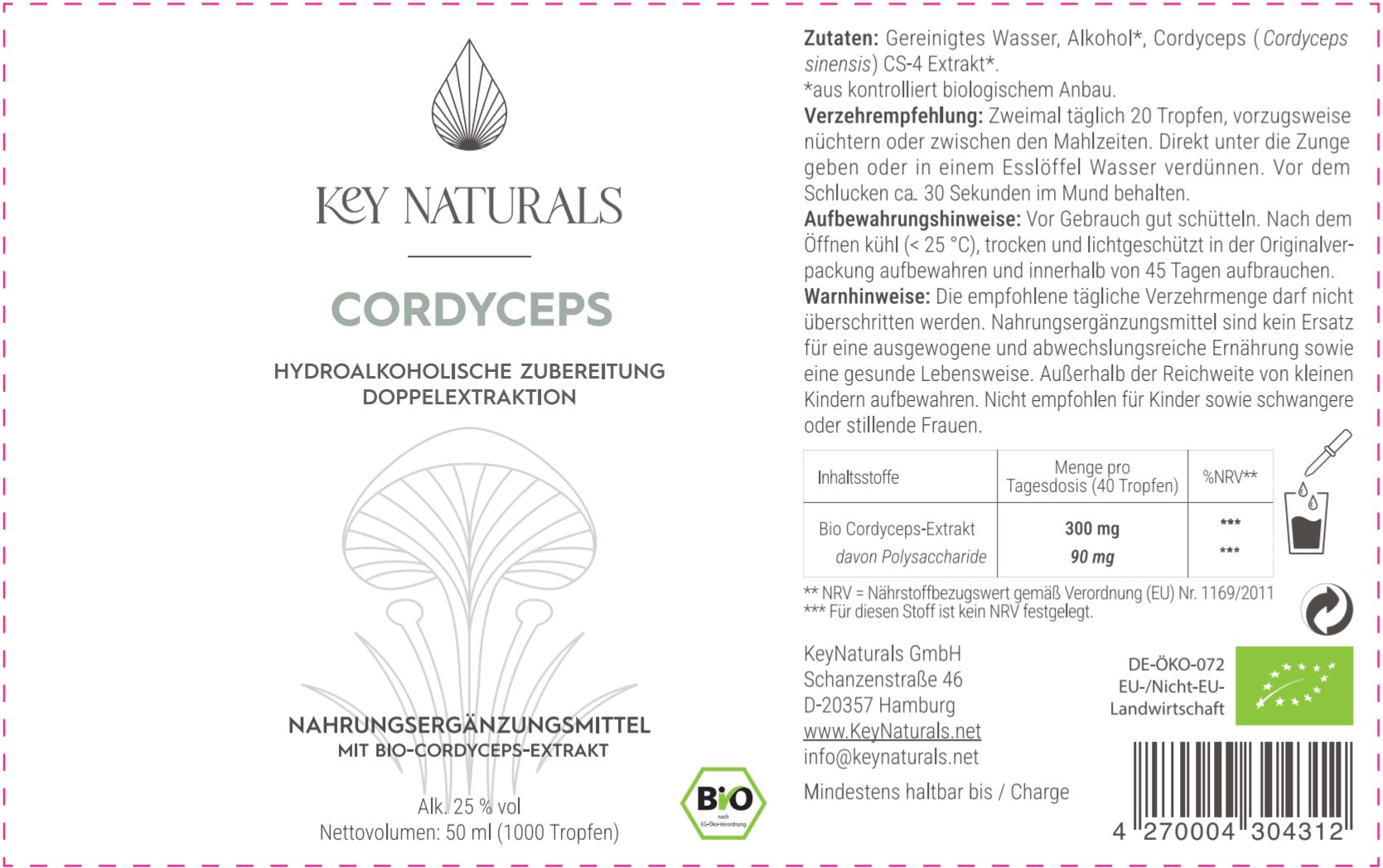 Bio Cordyceps Flüssigextrakt